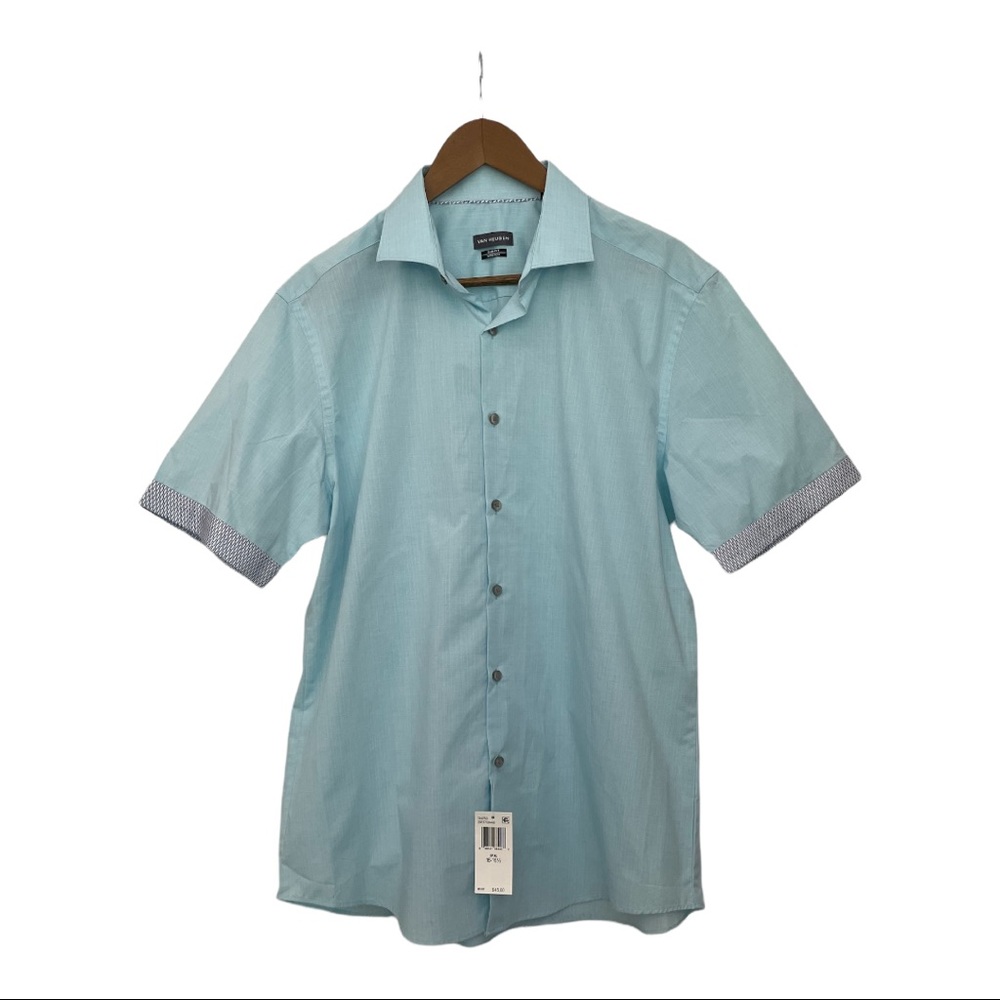 NWT Men’s Van Heusen short sleeved button down shirt